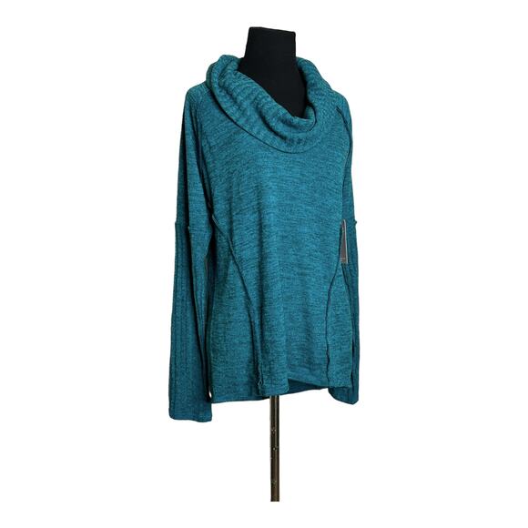 Threads 4 Thoughts teal green long sleeves cowl neck sweater size S - Picture 14 of 14